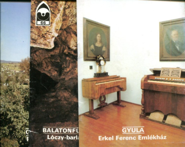 3 db Korok-Tájak-Múzeumok kiskönyvtár: Gyula (Erkel Ferenc emlékház) - Gyöngyöspata (Plébániatemplom) - Balatonfüred (Lóczy barlang)