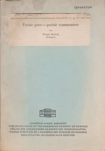 Endre Bojt�r - Po�sie pure - po�sie communiste (dedik�lt)