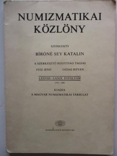 Brn Sey Katalin - Numizmatikai kzlny 1979-1980