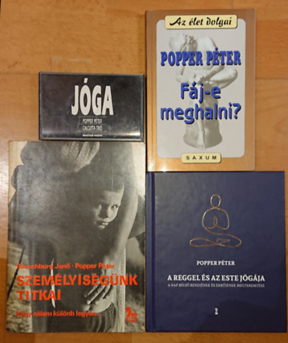 Ranschburg J.-Popper P. Popper Pter - 3 Popper Pter knyv + ajndk Popper audio kazetta (Jga): Szemlyisgnk titkai, A reggel s az este jgja, Fj-e meghalni + Jga (audio kazetta)