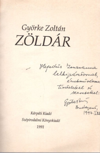 Gyrke Zoltn - Zldr - dediklt