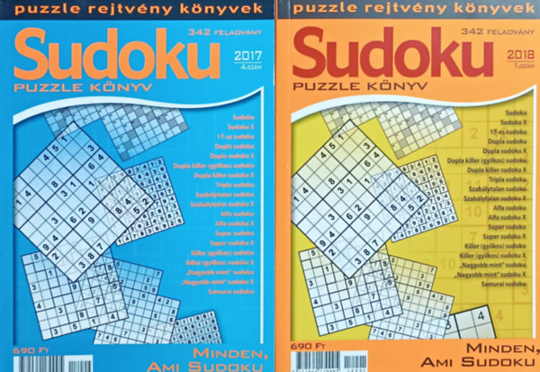 Sudoku puzzle knyv 2017/4, 2018/1 (2 ktet)