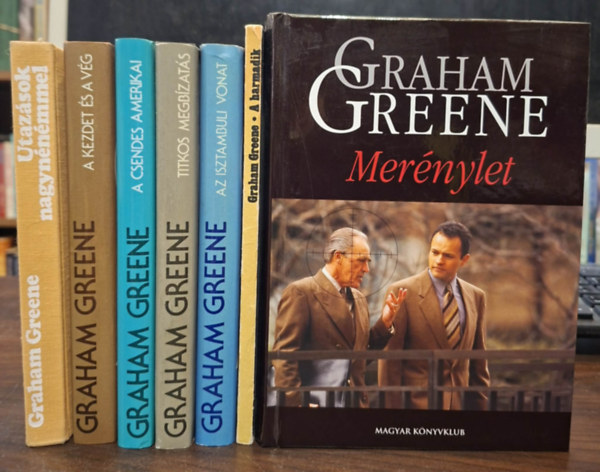 Graham Greene - 7 db Graham Greene kötet, KÖNYVMENTŐ AJÁNLAT: Utazások nagynénémmel, Az isztambuli vonat, Titkos megbízatás, A csendes amerikai, A kezdet és a vég, A harmadik, Merénylet