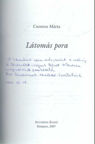 Csontos Mrta - Ltoms pora - versek