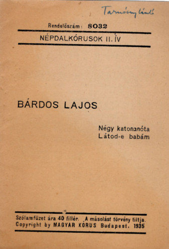 Brdos Lajos - Npdalkrusok II. v
