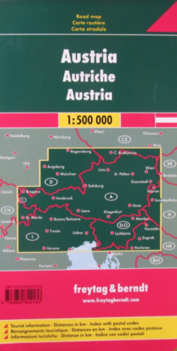 Austria Austria Road Map - Autriche carte routire - Austria carta stardale 1:500 000