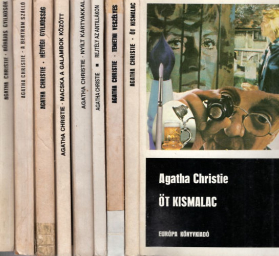 Agatha Christie - 8 db Agatha Christie krimi: t kismalac + Temetni veszlyes + Rejtly az Antilllkon + Nylt krtykkal + Macska a galambok kztt + Htvgi gyilkossg + A Bertram szll + Bbjos gyilkosok