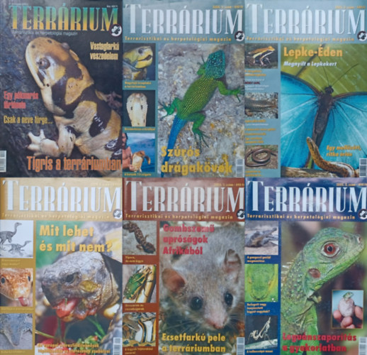 Bagosi Zolt�n, Farkas Bal�zs, Juhari B�lint, G�r Andr�s, Dr. Kors�s Zolt�n, Udvari J�zsef, Nagy Zolt�n Tam�s, T�th Tam�s, Ujhelyi P�ter Feh�r Tam�s - 6 db Terr�rium terrarisztikai �s herpetol�giai magazin sz�rv�nysz�m: 2002/2 + 2003/3 + 2004/2 + 2005/2 + 2005/3 + 2004/5