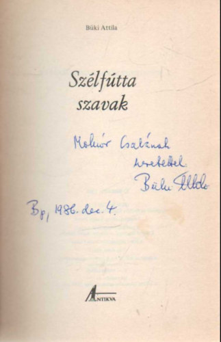 Bki Attila - Szlftta szavak