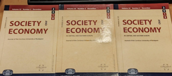 Cs�ki Csaba - 3 db Society and Economy: 2010: Volume 32 Number 2, December + 2011: Volume 33 Number 3, December + 2012: Volume 34 Number 4, December