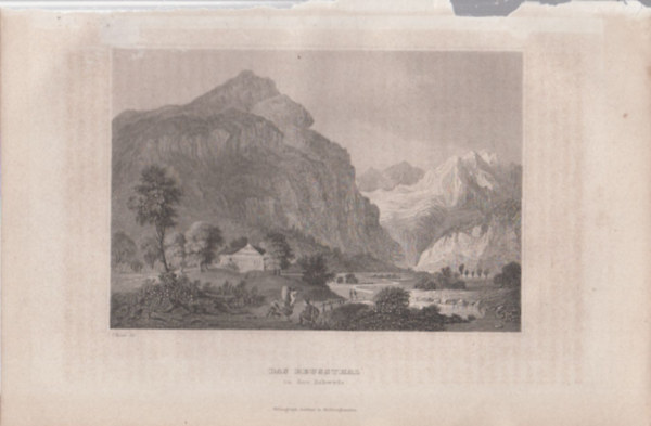 Das Reussthal in der Schweiz (Svjc, Eurpa) (16x23,5 cm mret eredeti aclmetszet, 1856-bl)