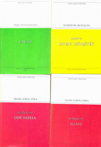 Homrosz, Dante Alighieri Goethe - 4 db Populart fzetek: Faust + Odsszeia + Ilisz + Isteni sznjtk +