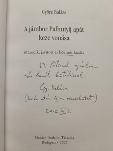 Gyre Balzs - A jmbor Pafnutyij apt keze vonsa
