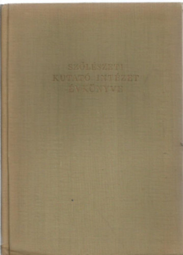 Szlszeti Kutat Intzet vknyve (Vol. XI. Fasc. 2.)