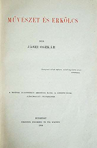 Jszi Oszkr - Mvszet s erklcs
