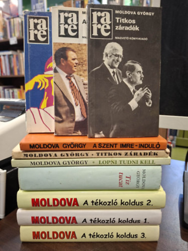 Moldova Gy�rgy - 10 db-os Moldova Gy�rgy K�NYVMENT� AJ�NLAT: Titkos z�rad�k, Lopni tudni kell, T�z tucat, A Szent Imre-indul�, A t�rv�ny szolg�ja �s egy�b t�rt�netek, A Pusk�s-�gy, Titkos z�rad�k, A t�kozl� koldus 1-3.