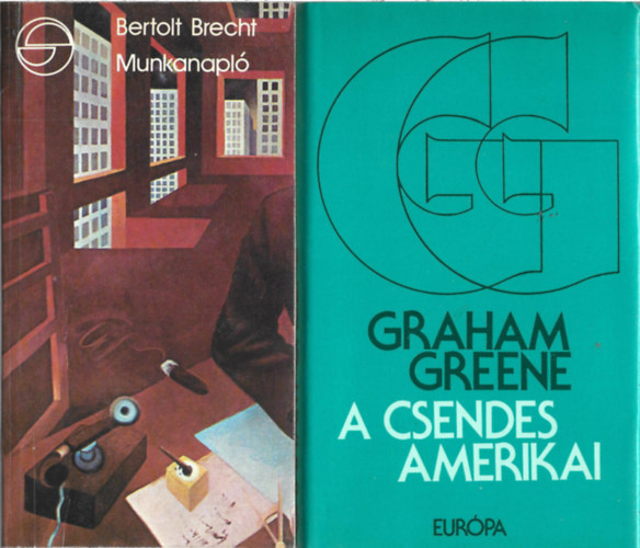 2 db könyv, Bertolt Brecht: Munkanapló, Graham Greene: A csendes amerikai