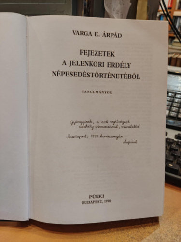 Varga E. rpd - Fejezetek a jelenkori Erdly npesedstrtnetbl - Tanulmnyok