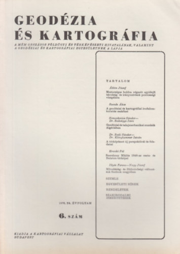 Dr. Jo Istvn  (szerk.) - Geodzia s Kartogrfia 1976/6. szm