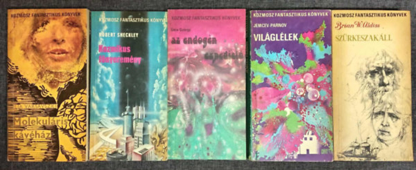 Robert Sheckley, Gera György, Jemcev-Parnov, Brian W. Aldiss Ilja Varsavszkij - (5db) Kozmosz Fantasztikus Könyvek könyvcsomag: Molekulárius kávéház / Kozmikus főnyeremény / Endogén expedíció / Világlélek / Szürkeszakáll