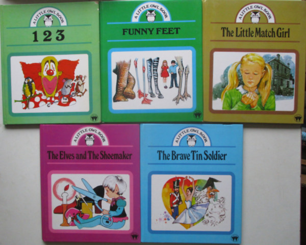 5 ktet a little owl sorozatbl (123, Funny feet, The little match girl, The elves and the shoemaker, The brave Tin Soldier)