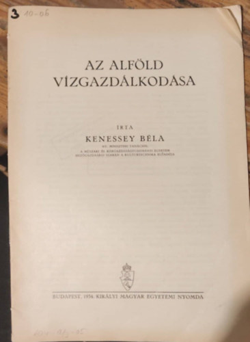 Kenessey Bla - Az alfld vzgazdlkodsa