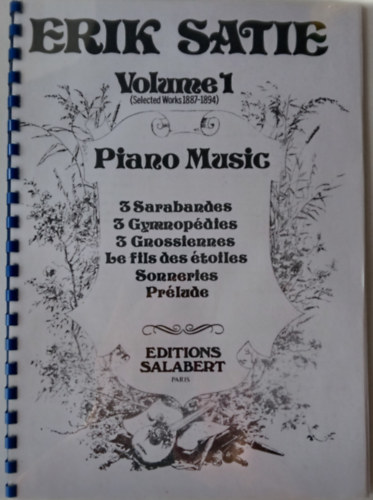 Erik Satie Volume 1 Piano music (zongora zene)