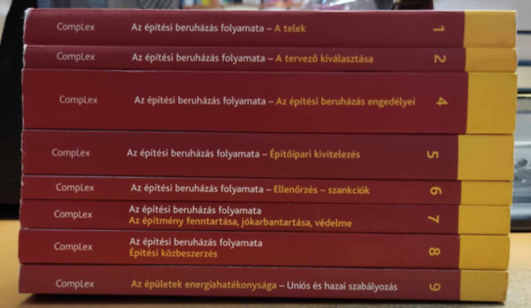Szakcs Gyrgy - Bodnr Zsolt  Soltsz Ilona (s msok) - 8 db ptsgyi kisknyvtr: A telek; A tervez kivlasztsa; Az ptsi beruhzs engedlyei; ptipari kivitelezs; Ellenrzs-szankcik; Az ptmny fenntartsa, jkarbantartsa, vdelme; ptsi kzbeszerzs; Az