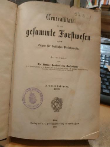 Arthur Freiherr von Seckendorff - Centralblatt fr die gesammte forstwesen