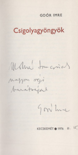 Go�r Imre - Csigolyagy�ngy�k (Dedik�lt)