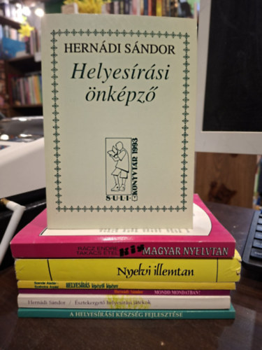 Rácz Endre - Deme-Grétsy-Wacha, Hernádi Sándor, Szende Aladár- Szabolcs Árpád Takács Etel - Magyar nyelvtan, KÖNYVMENTŐ AJÁNLAT 7 db: Kis magyar nyelvtan, Nyelvi illemtan, A helyesírási készség fejlesztése, Észtekergető helyesírási játékok, Helyesírási önképző, Mondd mondatban!, Helyesírás lépésről lépésre,