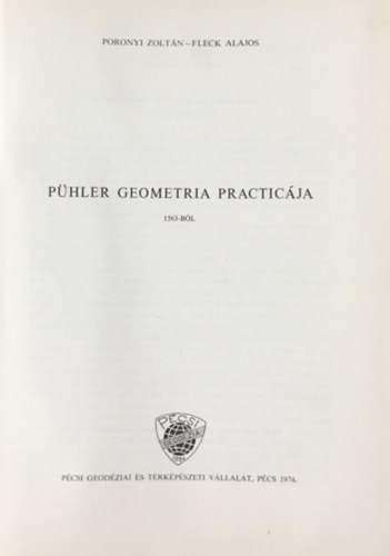 Poronyi Zoltn-Fleck Alajos - Phler geometria practicja 1563-bl