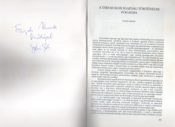 A társadalmi igazság történelmi fogalma- Dedikált - Különlenyomat