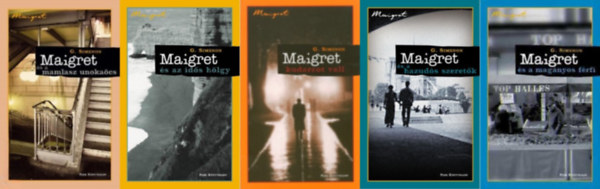 Georges Simenon - 5 db krimi a Maigret sorozatb�l: Maigret �s az id�s h�lgy + Maigret �s a hazud�s szeret�k + Maigret �s a mag�nyos f�rfi + Maigret kudarcot vall +  Maigret �s a mamlasz unoka�cs