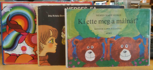 Helena Zmatlíková, Szyksznian Wanda, Nemes Nagy Ágnes, Kondor Lajos Krista Bendová (ill.) - 3 db Leporelló: Jó reggelt, jó reggelt, kedves liliomszál + Ki ette meg a málnát? + Verses fa