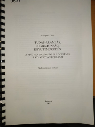 Papanek Gbor - Tudsramls, jogbiztonsg, egyttmkds