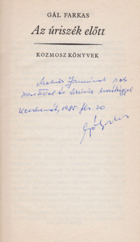 G�l Farkas - Az �risz�k el�tt (Dedik�lt)