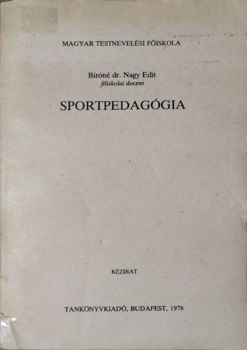 B�r�n� Nagy Edit - Sportpedag�gia