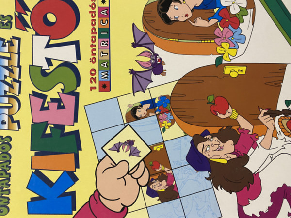 Öntapadós puzzle és kifestő /sárga/