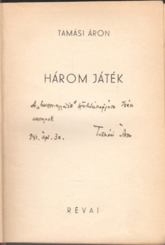 Tamási Áron - Három játék