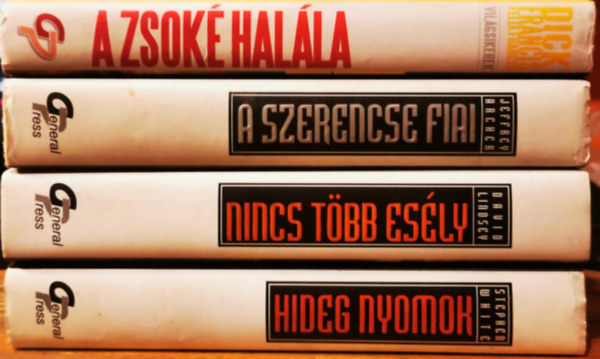 Lindsey David, Archer Jeffrey, Dick Francis, Felix Francis Stephen White - 4 db Vilgsikerek ktet
