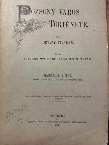 Pozsony vros trtnete III.