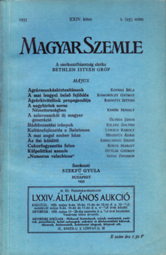 Magyar Szemle 1935. v XXIV. ktet 1.(93.) szm