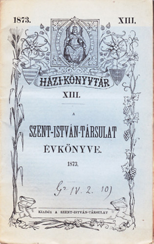 A Szent-Istvn-Trsulat vknyve 1873