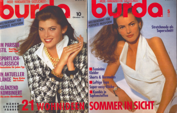 Tbb szerz - Burda 1991/5., 10. szmok szabsminta mellklettel (nmet nyelv)