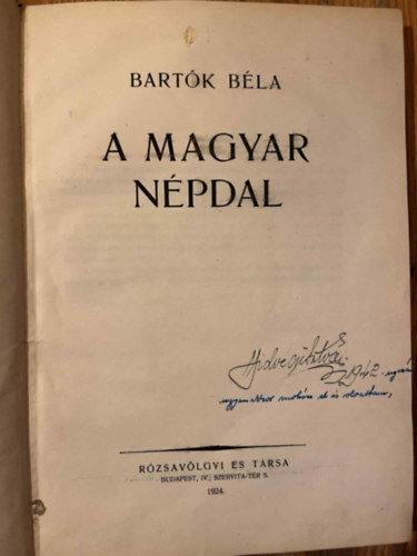 Bartók Béla - A magyar népdal