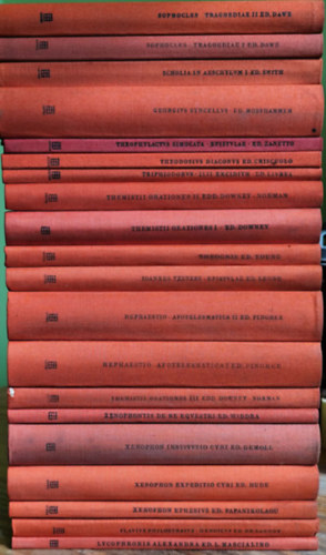 Philostratos, Xenophon, Hephaestio Thebanus, Ioannes Tzetzes, Themistius, Triphiodorus, Theodosius Diaconus, Theoph�laktosz Szimokatt�sz, Georgius Syncellus, Sophocles  Lycophronis (Szophokl�sz) - Bibliotheca Teubneriana - 9. k�nyvcsomag (20 k�tet) (g�r�g-latin nyelven)