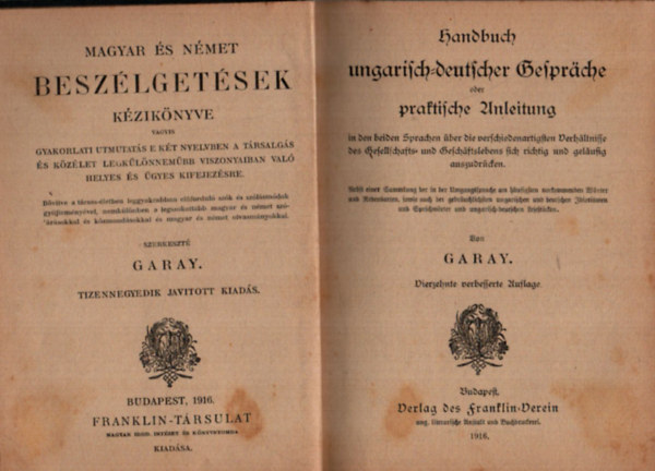 Garay - Magyar �s n�met besz�lget�sek k�zik�nyve