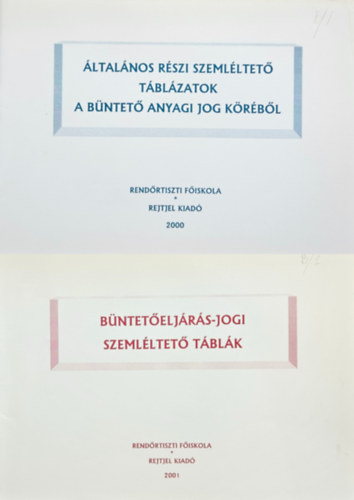 Dr. Dr. Blaskó Béla Fülöp Edit - 2 db tansegédlet nyomozók számára:Büntetőeljárás-jogi szemléltető táblák + Általános részi szemléltető táblázatok a büntető anyagi jog köréből