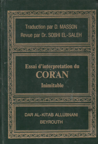 Essai d'interpretation du Coran
